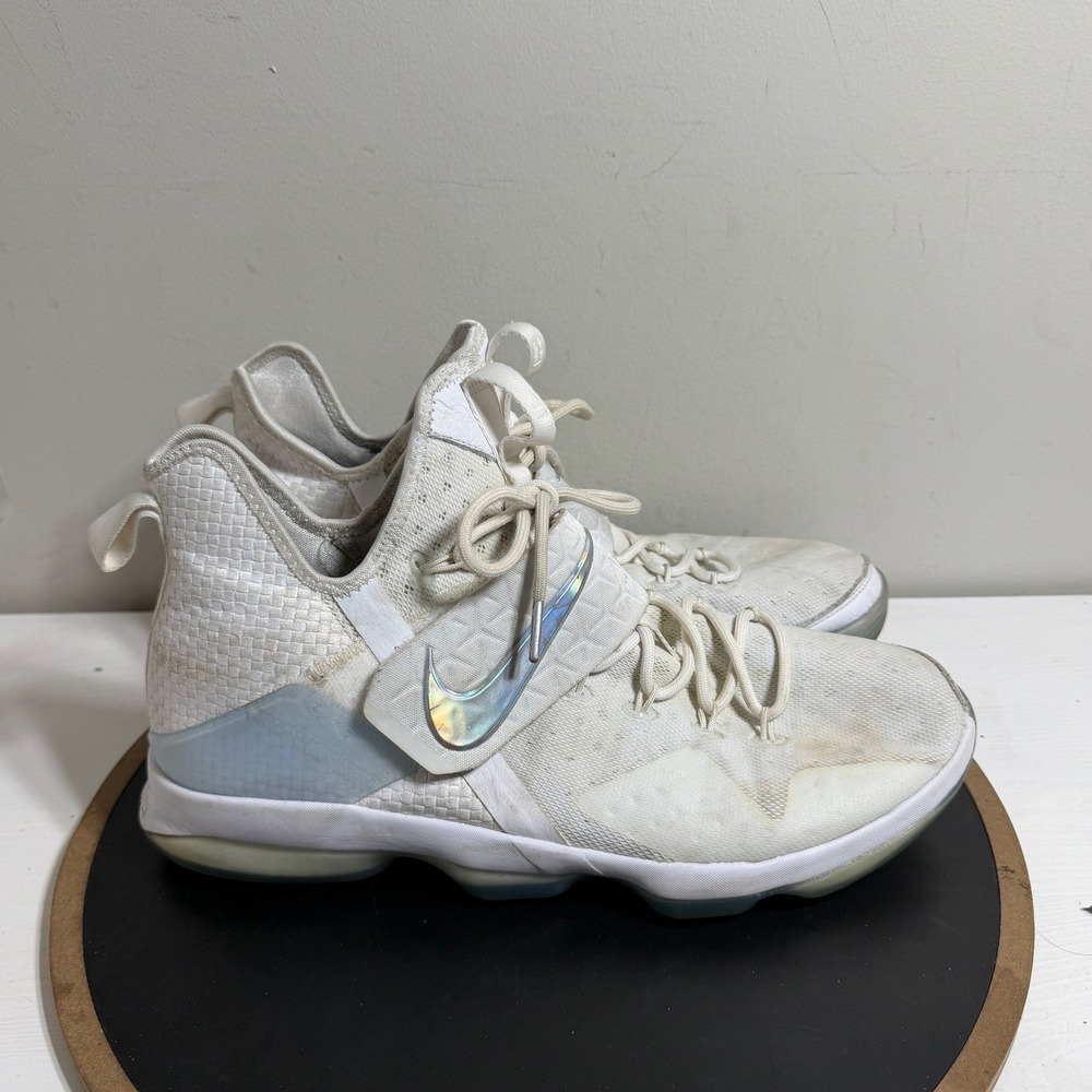 Nike LeBron 14 LMTD Mag Mens Size 14 White Silver Basketball Shoes 860631-900